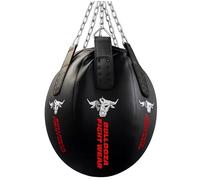 XXL BULL DOZA Wrecking Ball Self-Fill Punch Bag (66×56cm) - Advanced Uppercut Bag for Boxing, MMA & Muay Thai - Heavy-Duty 6-Panel Angled Design with Chains, Swivel & Clips