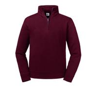(XXL, Burgundy) Russell Mens Authentic Zip Neck Sweatshirt
