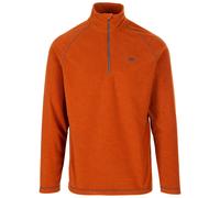 Trespass Mens Fleece Pullover Keynote - Contrast Trims, 1/2 Neck Zip, Brushed Back, Knitted, 100% Polyester Burnt Orange