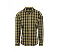 (XXL, Camel/Navy) Premier Womens/Ladies Mulligan Check Long Sleeve Shirt