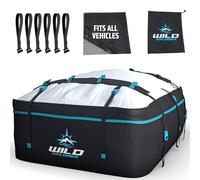 XXL Car Top Carrier: 6 Suitcase Universal Cargo Bag - Waterproof, No Roof Rack - SUV Luggage Rack - 6 Hooks, Mat, Storage