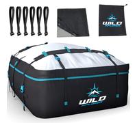 XXL Car Top Carrier: 6 Suitcase Universal Cargo Bag - Waterproof, No Roof Rack - SUV Luggage Rack - 6 Hooks, Mat, Storage