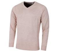 (XXL, Caramel Marl) Calvin Klein Mens 2026 V-Neck Soft Cotton Easy Care Golf Sweater