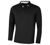 (XXL, Caviar) Callaway Golf Mens Long Sleeve Swingtech Performance Fabric Polo Shirt