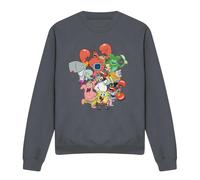 (XXL, Charcoal) SpongeBob SquarePants Unisex Adult The Whole Gang Sweatshirt