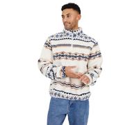 (XXL, Cream/Multicoloured) Brave Soul Mens Borg Quarter Zip Sweatshirt