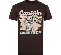 (XXL, Dark Chocolate Brown) Captain America Mens 70's T-Shirt