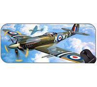 XXL Desk Mat Big Laptop Protector Computer Accessories Mouse Mat,Warplane Spitfire Machine Art Mouse Pad with Stitched Edges