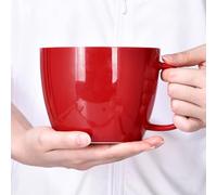 XXL Extra Large Coffee Mug 30 Ounce, Porcelain Coffee Cup Soup Bowl with Handle for Coffee Tea Cocoa Milk Soup and Fruit, Gift Mugs Matching to Kitchen, Table, Dinner Sets and Office Home Decor, Red