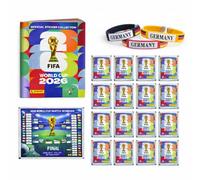 XXL Fan Starter Set World Cup 2026 - Original PanInI Sticker Album & Sticker, Extra 1 x Game Plan & 2 x Germany Sweatbands (1 VE / 13 Sticker Set)