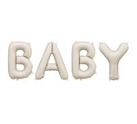 XXL Foil Balloon Baby Lettering Balloon Welcome Baby Shower - Unfilled, Matte Beige, Approx. 140 x 43 cm