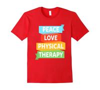 (XXL) FUNNY PEACE LOVE PHYSICAL THERAPY T-SHIRT PT Gift-Father's Day