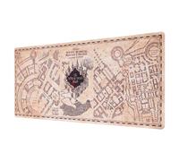 XXL Gamer Anti-Slip Mouse Pad Marauder's Map Motif, Brown / Beige