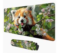 XXL Gaming Mouse Mat, Large Desk Pad, Animal & Red Panda 90 x 40 cm 1D#1149