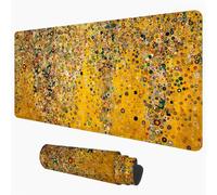 XXL Gaming Mouse Mat, Large Desk Pad, Gold & Abstract 90 x 40 cm 1D#15