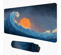 XXL Gaming Mouse Mat, Large Desk Pad, Waves & Starry Sky 80 x 40 cm 1D#67