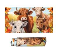 XXL Gaming Mouse Pad 40x75cm, Highland Cow Large Desktop Mouse Mat with Non-Slip Rubber Base, Waterproof & Stitched Edges for Gaming/Office