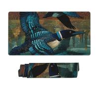 XXL Gaming Mouse Pad 40x75cm, Loon Birds Large Desktop Mouse Mat with Non-Slip Rubber Base, Waterproof & Stitched Edges for Gaming/Office