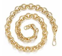 XXL Gold Heavy Belcher Chain with Stones 20mm Width, 30-Inch Length, 305g Weight with Albert Clasp & Stones, Superior Craftsmanship - Bling king London