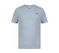 (XXL, Grey Marl) Slazenger Mens Embroidered Logo Cotton T-Shirt