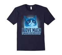 (XXL) I Love Math It Makes People Cry T-shirt funny cat face Tee-Father's Day