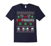 (XXL) I Love Pandas Ugly Christmas Sweater TShirt-Father's Day