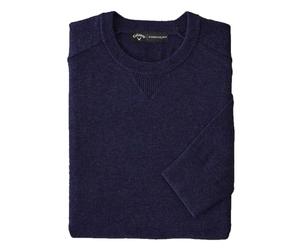 (XXL, Indigo Marl) Callaway Mens Plain Merino Wool Long-Sleeved Jumper
