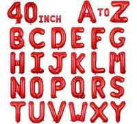 XXL Jumbo Red Letter A Mylar Helium Balloon 40 Inch Big Single Foil Balloons Birthday Party Decoration Baby Shower Supply (Red A)