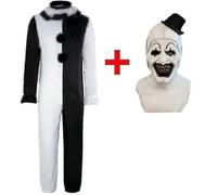 (XXL, Jumpsuit) Cgmgtsn Adults Terrifier 2 Art The Clown Cosplay Costume Jumpsuit Hat Outfits Halloween Carnival Suit