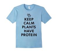 (XXL) Keep Calm Plants Have Protein Shirt Funny Vegan Lover T-Shirt Vegetarian Eating Food Shirt-Father's Day