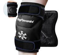 XXL Knee Ice Pack Wrap Around Entire Knee After Surgery, Reusable Gel Ice Pack for Knee Injuries, Large Ice Pack for Pain Relief, Swelling, Knee Surgery, Sports Injuries, 2 Pack (Black)