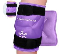 XXL Knee Ice Pack Wrap Around Entire Knee After Surgery, Reusable Gel Ice Pack for Knee Injuries, Large Ice Pack for Pain Relief, Swelling, Knee Surgery, Sports Injuries, 2 Pack (Purple)
