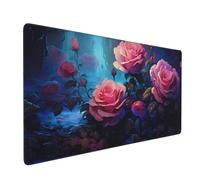 XXL Large Gaming Mouse Pad, 35.4 x 15.7 inches, with Non Slip Rubber Base, Extended Keyboard Pad for Home Computer Office Workstations, Large Laptop Mouse Pads Blooming Roses