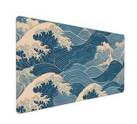 XXL Large Gaming Mouse Pad, 35.4 x 15.7 inches, with Non Slip Rubber Base, Extended Keyboard Pad for Home Computer Office Workstations, Large Laptop Mouse Pads sea Wave