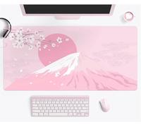 XXL Large Mouse Mat 35.4x15.7x0.12 inch Gaming Mouse Pad,Pink Mountain Moon Extended Mouse Pad,Desk Protector Mat with Anti-Slip Base,Mousepad Improved Precision and Speed for Home Office Gaming Room