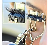 XXL Lashes Professional Eyelash Curler with Built-in Comb, Gold, Carbon Steel, Ergonomic Tweezer-Like Handle, Beauty