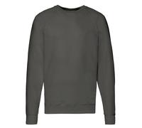 (XXL, Light Graphite) Fruit of the Loom Unisex Adult Lightweight Raglan Sweatshirt