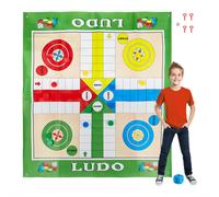 Xxl ludo Family Board Game Colourful Play Mat 16 Tokens 2 Dice Giant Ludo Game