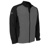 (XXL, Medium Grey Heather) Callaway Golf Mens 2024 Full Zip Windproof Water Resistant Colour Block Jacket