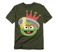(XXL, Military Green) Sesame Street Unisex Adult Oscar The Grouch Nutcracker Christmas T-Shirt