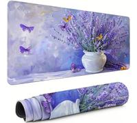 XXL Mouse Mat 1000x500x3mm Purple Desk Mat Large, Waterproof Soft Cloth, Non-Slip Rubber Base, Gaming Mouse Pad Plant with Precision Locked Edges Computer Keyboard Pad for Home Office Gifts xg-340