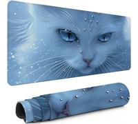 XXL Mouse Mat 1200x600x3mm White Desk Mat Large, Waterproof Soft Cloth, Non-Slip Rubber Base, Gaming Mouse Pad Fox Demon with Precision Locked Edges Computer Keyboard Pad for Home Office Gifts xg-966