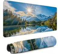 XXL Mouse Mat 1600x800x3mm Landscape Desk Mat Large, Waterproof Non-Slip Rubber Base, Gaming Mouse Pad Snow Mountain with Precision Locked Edges Computer Keyboard Pad for Home Office Gifts xg-908