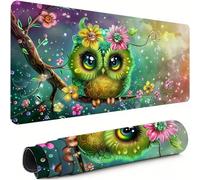 XXL Mouse Mat 1600x800x3mm Owl Desk Mat Large, Waterproof Soft Cloth, Non-Slip Rubber Base, Gaming Mouse Pad Cartoon with Precision Locked Edges Computer Keyboard Pad for Home Office Gifts xg-506