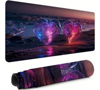 XXL Mouse Mat 700x400x3mm Heart-Shaped Desk Mat Large, Waterproof Soft Cloth, Non-Slip Rubber Base, Gaming Mouse Pad Color with Precision Locked Edges Computer Keyboard Pad for Home Office xg-672