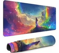 XXL Mouse Mat 700x400x3mm Rainbow Desk Mat Large, Waterproof Soft Cloth, Non-Slip Rubber Base, Gaming Mouse Pad Woman with Precision Locked Edges Computer Keyboard Pad for Home Office Gifts xg-470
