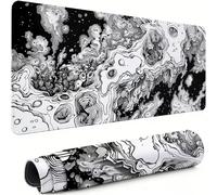 XXL Mouse Mat 800x300x3mm White Desk Mat Large, Waterproof Soft Cloth, Non-Slip Rubber Base, Gaming Mouse Pad Black with Precision Locked Edges Computer Keyboard Pad for Home Office Gifts xg-950