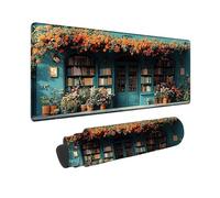 XXL Mouse Mat Blue - Gaming Mouse Pad Bookstore 800 x 400 x 3MM - Speed Gaming Mousepad with Non-Slip Rubber Base and Stitched Edge - Office Accessories Washable, Mousemat for Computers -2510P15