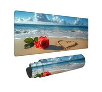 XXL Mouse Mat Blue - Gaming Mouse Pad Sea 800 x 400 x 3MM - Speed Gaming Mousepad with Non-Slip Rubber Base and Stitched Edge - Office Accessories Washable, Mousemat for Computers, Laptop -2510P39