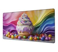 XXL Mouse Mat Color Gaming Mouse Pad 39.4x19.7 inch Large Desk Mat Ice Cream Desk Accessories Mousepad Computer Accessories Office Product Precision Speed Mousemat, for Home Office Work Gaming D-128